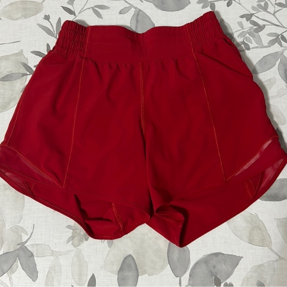 Lululemon hotty hot high rise shorts dark red